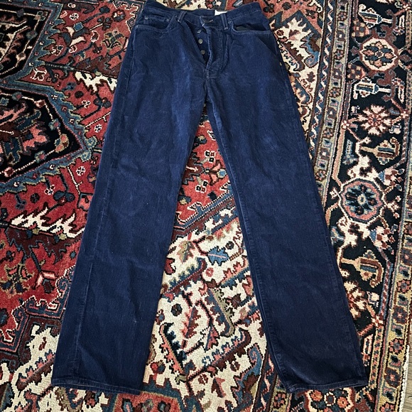 imogene + willie Denim - imogene + willie Navy Straight Leg Corduroy Jeans